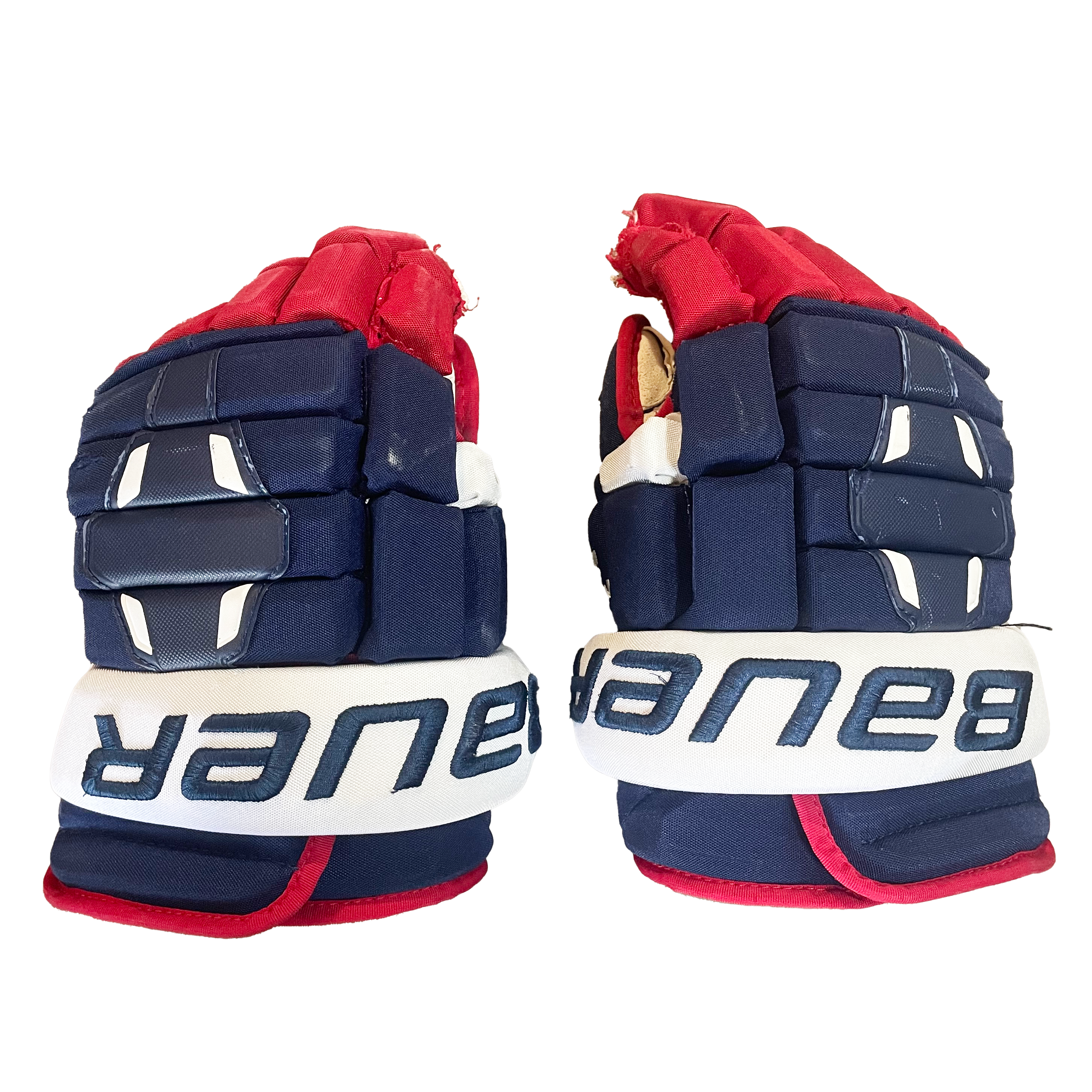 Bauer Nexus 2N - Gants NCAA Pro Stock d'occasion (bleu marine/rouge/blanc)